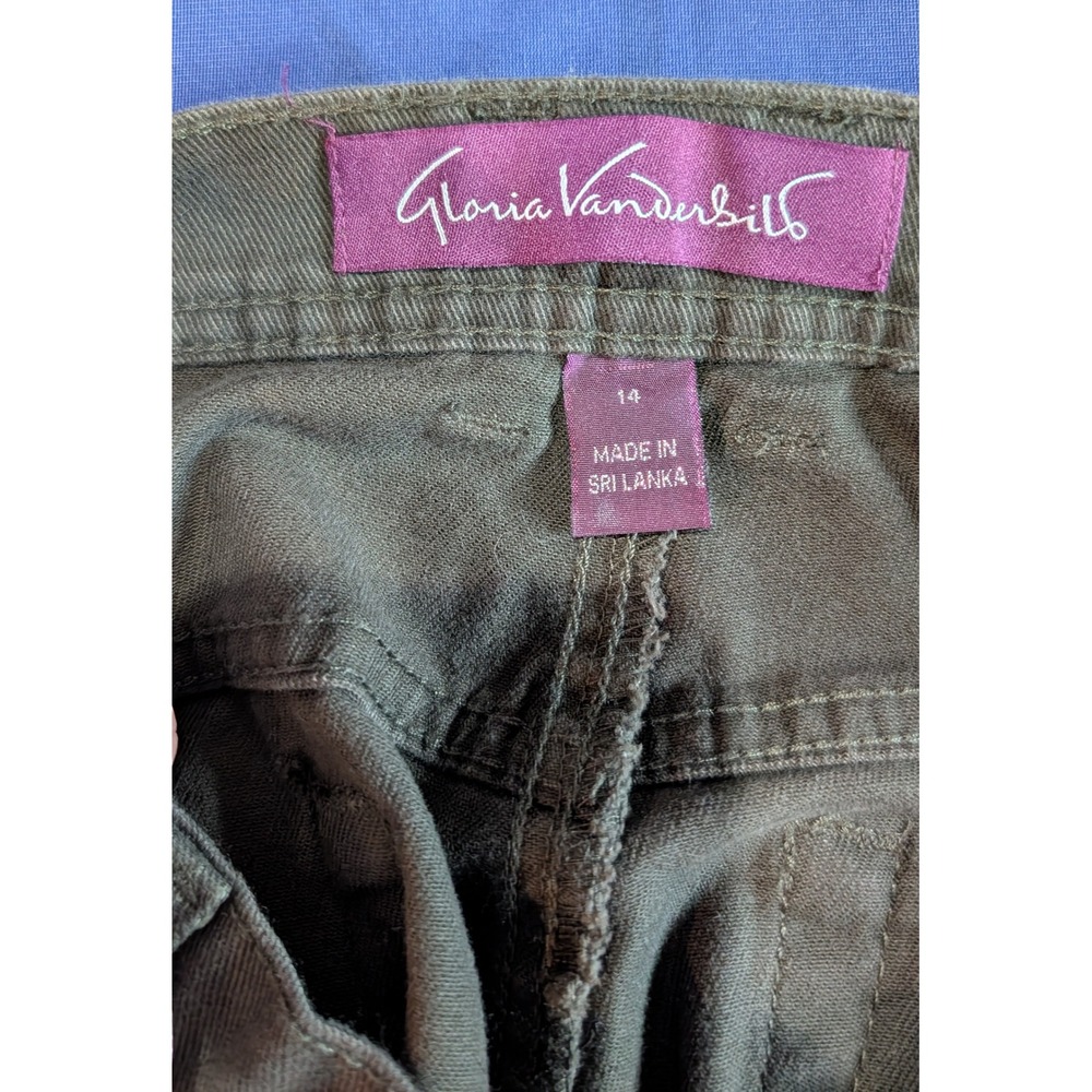 Gloria Vanderbilt Amanda Classic Fit Stretch Average Green Pants Size 14 NWT - Picture 9 of 12